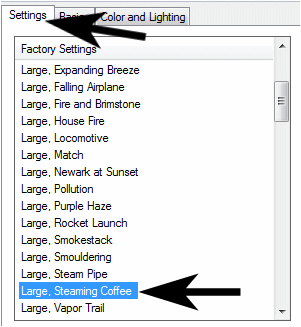 smoke setting