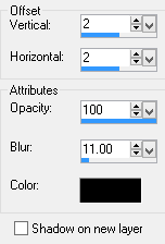drop shadow settings
