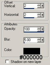 Droop shadow settings