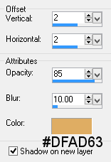 drop shadow settings