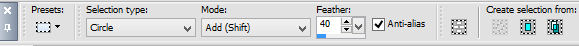 selection tool settings