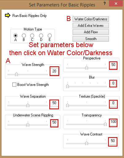 set parameters